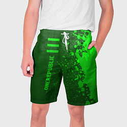 Шорты на шнурке мужские OneRepublic - green gradient по-вертикали, цвет: 3D-принт