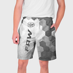Шорты на шнурке мужские FAW - white gradient по-вертикали, цвет: 3D-принт