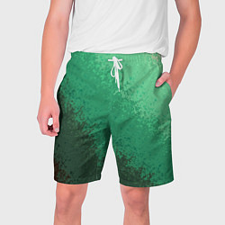 Шорты на шнурке мужские Градиент текстурный зелёный, цвет: 3D-принт