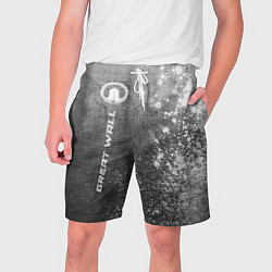 Шорты на шнурке мужские Great Wall - grey gradient по-вертикали, цвет: 3D-принт