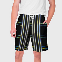 Шорты на шнурке мужские Neon yellow blue white, цвет: 3D-принт