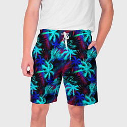 Шорты на шнурке мужские Palm blue light blue, цвет: 3D-принт