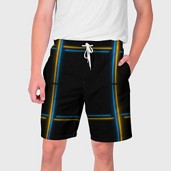 Шорты на шнурке мужские Neon yellow light blue, цвет: 3D-принт