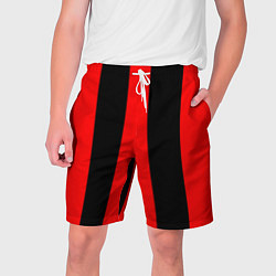 Шорты на шнурке мужские Color black red lines, цвет: 3D-принт