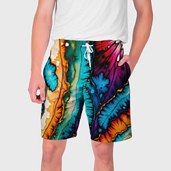 Шорты на шнурке мужские Разноцветный узор, цвет: 3D-принт