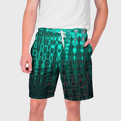 Шорты на шнурке мужские Нефритовый зелёный абстракция, цвет: 3D-принт