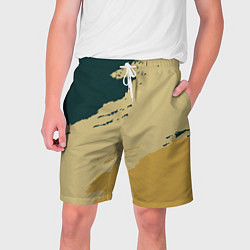 Мужские шорты Желто-зеленые абстрактные полосы