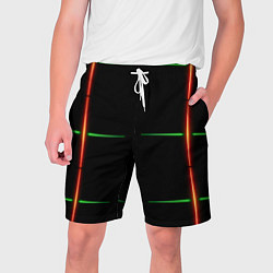 Мужские шорты Color black green orange stripes