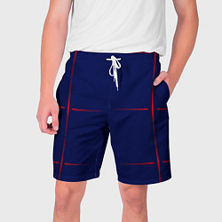 Шорты на шнурке мужские Color blue red stripes, цвет: 3D-принт