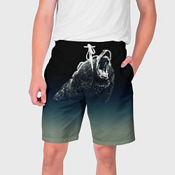 Шорты на шнурке мужские Бурый в гневе - градиент, цвет: 3D-принт