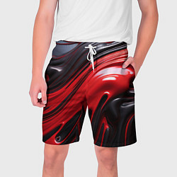 Шорты на шнурке мужские Красная и черная краска - текстура, цвет: 3D-принт