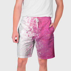 Шорты на шнурке мужские Белый и розовый, цвет: 3D-принт