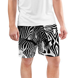 Шорты спортивные мужские Полосатая зебра, цвет: 3D-принт — фото 2