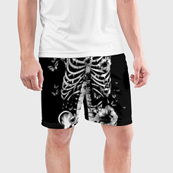 Шорты спортивные мужские Floral Skeleton, цвет: 3D-принт — фото 2