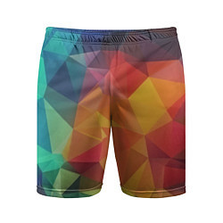 Шорты спортивные мужские Цветные полигоны, цвет: 3D-принт