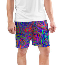 Шорты спортивные мужские Цветная текстура 5, цвет: 3D-принт — фото 2