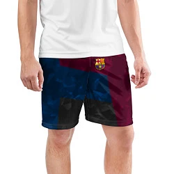 Шорты спортивные мужские FC Barcelona: Dark polygons, цвет: 3D-принт — фото 2