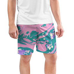 Шорты спортивные мужские Розовый Мрамор, цвет: 3D-принт — фото 2