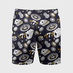 Шорты спортивные мужские Казино 777, цвет: 3D-принт