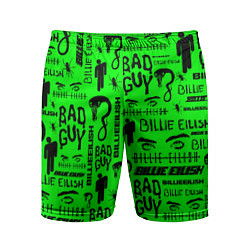 Шорты спортивные мужские Billie Eilish: Bad Guy, цвет: 3D-принт