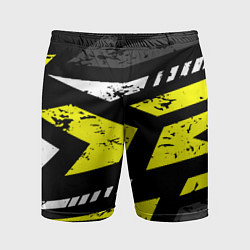 Мужские спортивные шорты Black yellow abstract sport style