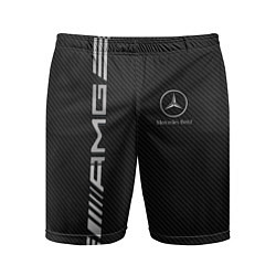 Шорты спортивные мужские Mercedes Carbon, цвет: 3D-принт