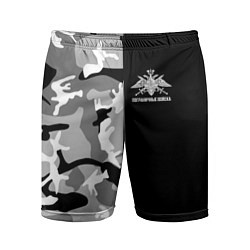 Шорты спортивные мужские Пограничные Войска камуфляж, цвет: 3D-принт