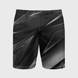 Шорты спортивные мужские GEOMETRY STRIPES BLACK & WHITE, цвет: 3D-принт