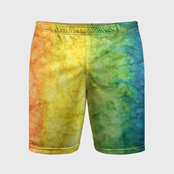 Шорты спортивные мужские Разноцветный акварель градиент, цвет: 3D-принт