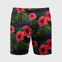 Мужские спортивные шорты Тропические цветы и листья