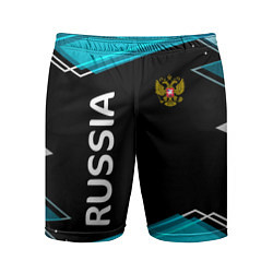 Шорты спортивные мужские RUSSIA, цвет: 3D-принт