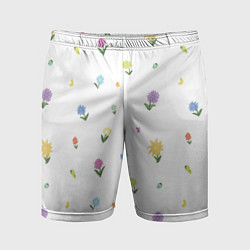 Мужские спортивные шорты Цветы и бабочки