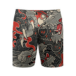 Шорты спортивные мужские Китайский Дракон, China Dragon, цвет: 3D-принт