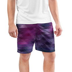 Шорты спортивные мужские Фиолетово-бордовый узор, цвет: 3D-принт — фото 2