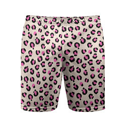 Мужские спортивные шорты Леопардовый принт розовый