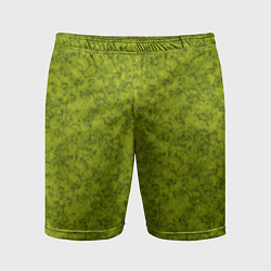 Шорты спортивные мужские Зеленый мраморный узор, цвет: 3D-принт