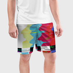 Шорты спортивные мужские TV glitch, цвет: 3D-принт — фото 2