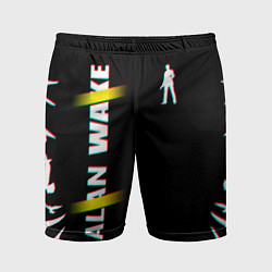 Шорты спортивные мужские Alan Wake Glitch, цвет: 3D-принт