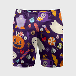 Шорты спортивные мужские HALLOWEEN BTS BT21 PATTERN БТ21 БТС ХЕЛЛОУИН, цвет: 3D-принт