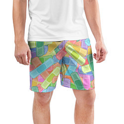 Шорты спортивные мужские Цветные пластыри, цвет: 3D-принт — фото 2