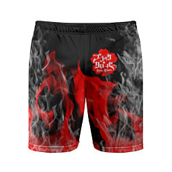 Шорты спортивные мужские Чёрный клевер: Пламя, цвет: 3D-принт