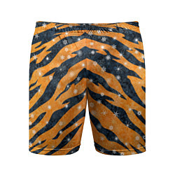 Шорты спортивные мужские Новогодняя шкура тигра, цвет: 3D-принт