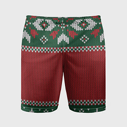 Шорты спортивные мужские Knitted Christmas Pattern, цвет: 3D-принт