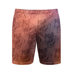 Шорты спортивные мужские Тигровый паттерн, цвет: 3D-принт