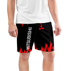 Шорты спортивные мужские Mitsubish: Нарисованный огонь, цвет: 3D-принт — фото 2
