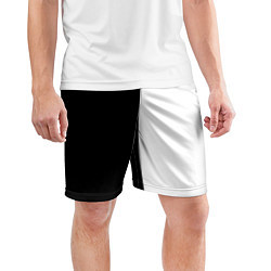 Шорты спортивные мужские Black and white чб, цвет: 3D-принт — фото 2