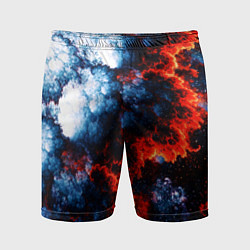 Шорты спортивные мужские 3D ЯДЕРНЫЙ КОСМИЧЕСКИЙ ВЗРЫВ ОГОНЬ, цвет: 3D-принт
