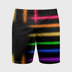 Шорты спортивные мужские Неоновое свечение Minimalism Neon, цвет: 3D-принт