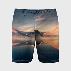 Шорты спортивные мужские Горы озеро, цвет: 3D-принт
