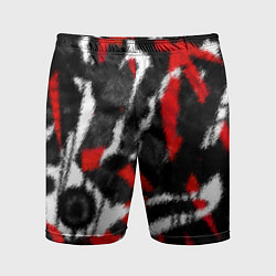 Шорты спортивные мужские Масляная Аэрография Краска Штрихи, цвет: 3D-принт